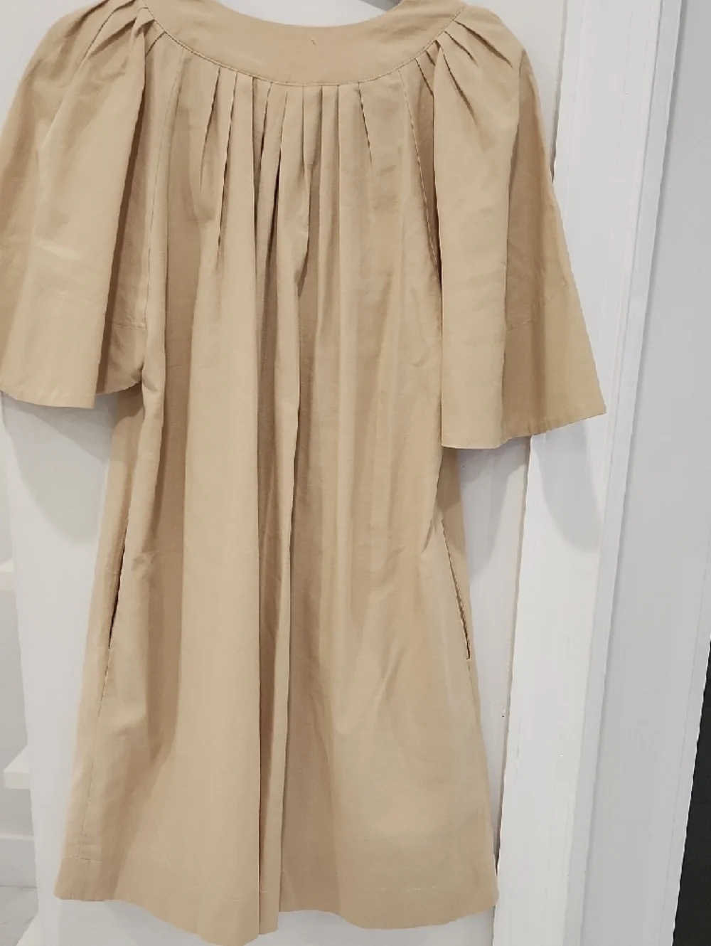 POMANDER place Tan V-Neck Short Sleeve Mini Dress - Picture 6 of 11
